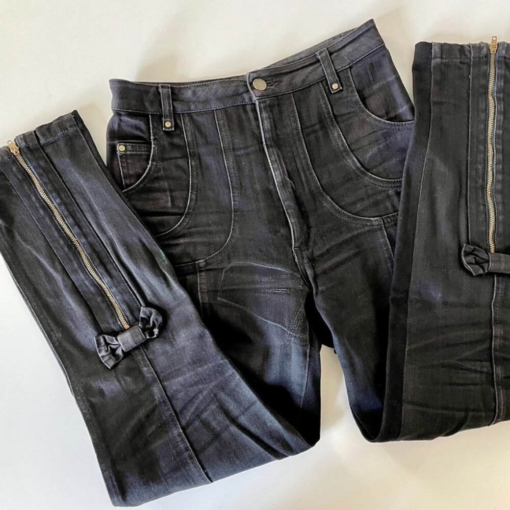Judi Rosen - Black Bow Jeans - As Is - XS